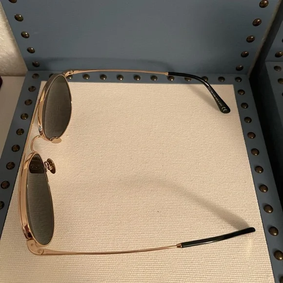 Tom Ford Gold Aviator Sunglasses - Picture 3 of 11